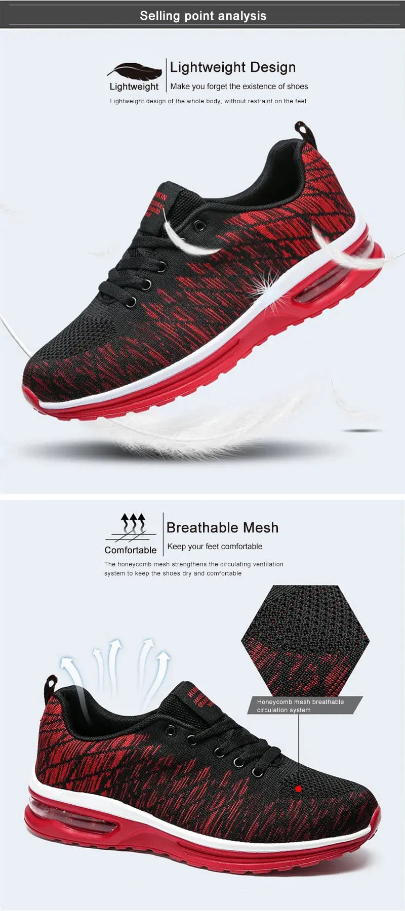 Men’s Running Shoes Fashion Breathable Outdoor Sports Sneakers Comfortable Athletic Footwear for Women