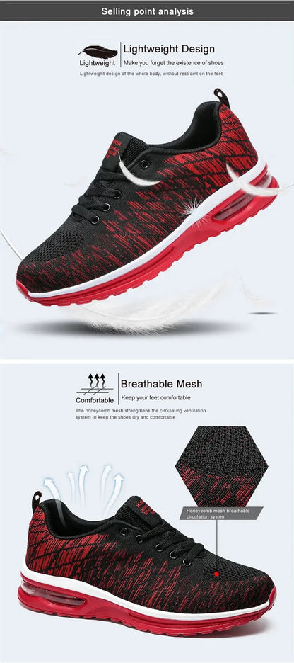 Men’s Running Shoes Fashion Breathable Outdoor Sports Sneakers Comfortable Athletic Footwear for Women
