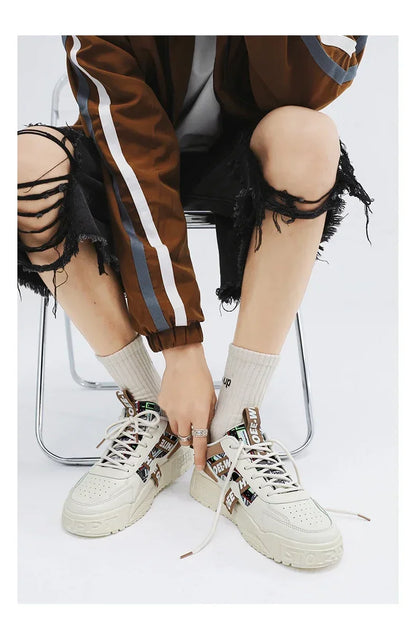 Skateboard Herresko Sommersneakers Læder Casual Mode Udendørs Løb Sport Vandreture Tennis Platform Designer Luksus