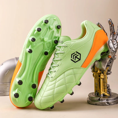 Men Long Spike Football Soccer Boots Outdoor Male Gym Training Sneakers Big Size Black White for Teenager Sports