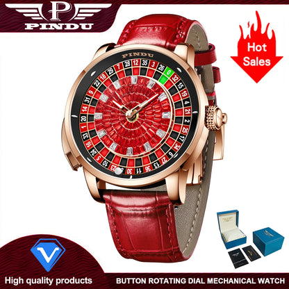 2025 NEW PINDU design Rotating dial Mechanical Watch Men Japan NH35 Movement Sapphire Waterproof TOP-luxurious Automatic watch