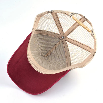 Modische Trucker-Caps mit besticktem Ziegen-Patch, Vier-Jahreszeiten-Snapback-Baseballcap für Herren und Damen, verstellbare Schirmmütze