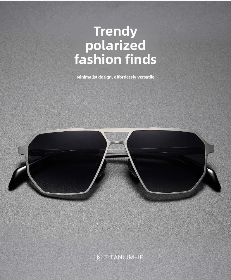 Pure Titanium Sunglasses Men Vintage Square Polarized Sun Glasses for men Women 2026 New Retro driving Mirrored UV400 Shades