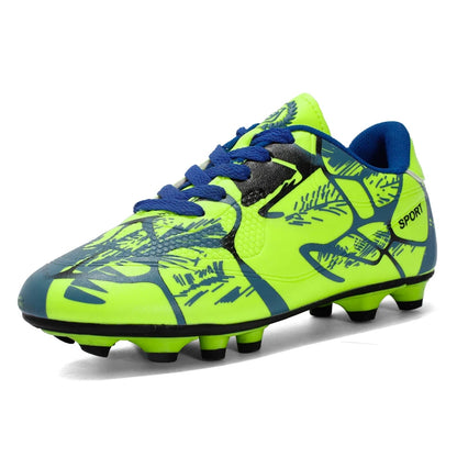Chaussures de football pour jeunes enfants AG, crampons pour terrain ferme, lacets, antidérapantes, pour garçons et filles, chaussures de football pour adolescents, chaussures d'entraînement professionnelles.