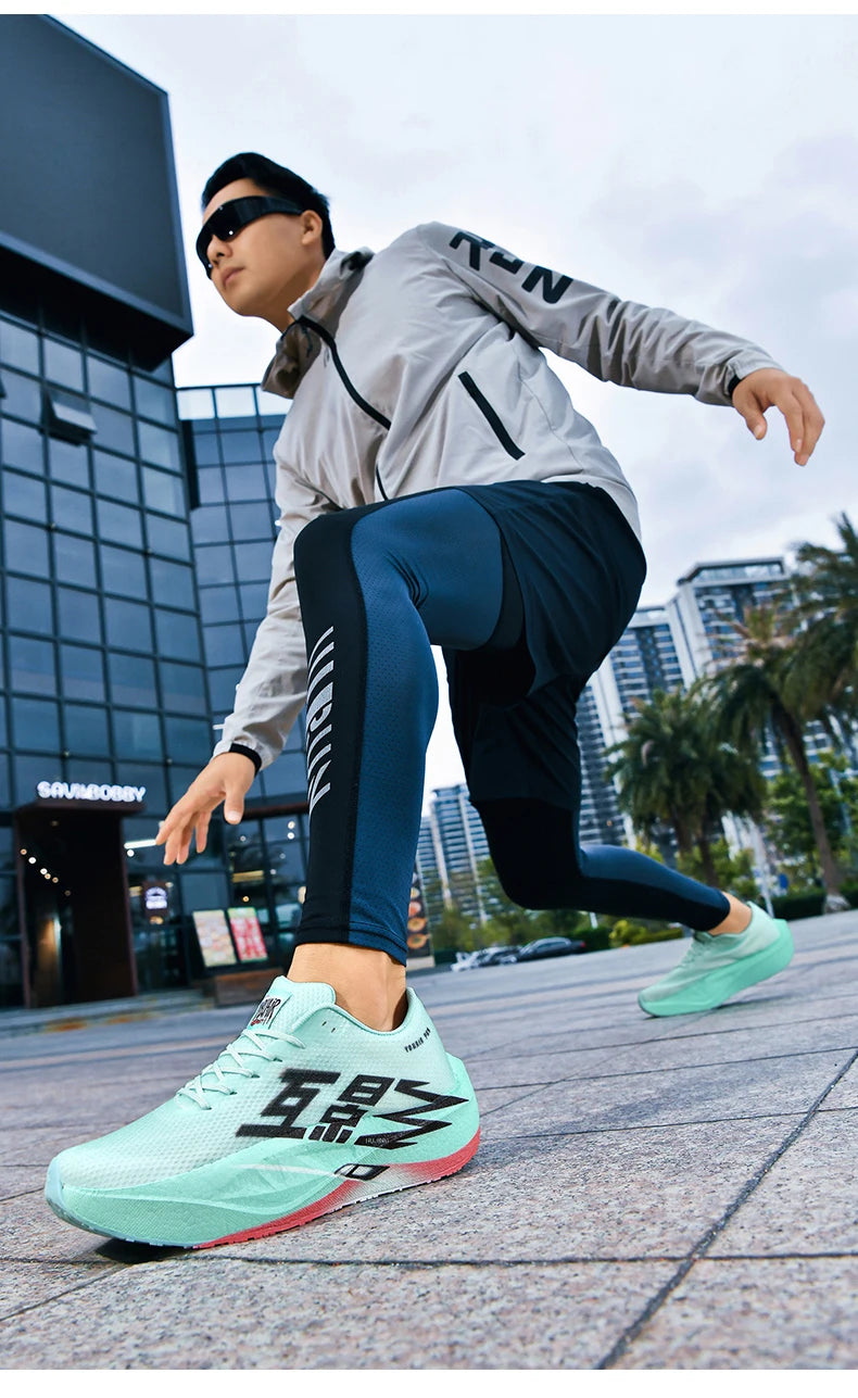 Running Shoes Men Sports Carbon Plate Specialty Breathable Lightweight Women's Comfortable Athletic Non-slip Sneakers Marathon