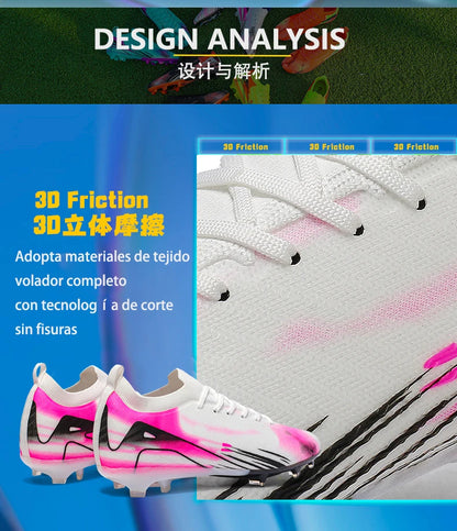 New Men’s Football Boots FG Non-Slip Training Shoes Soccer Cleats Long Spikes Ultralight Outdoor Drop Shipping