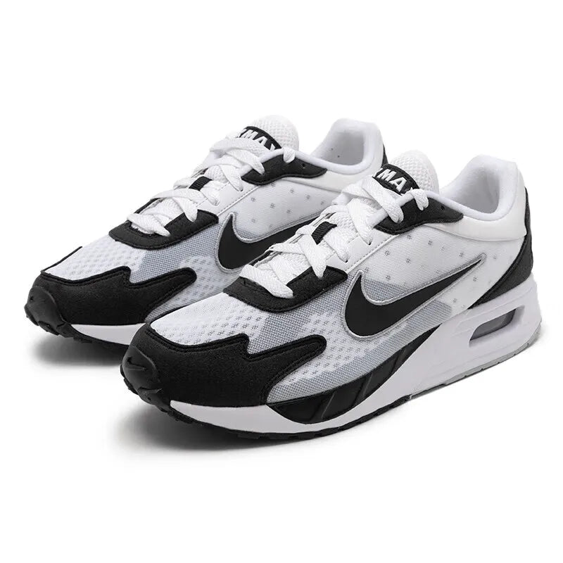 Nike Rear-Cushioning Visible Air Cushion Soft-Soled Outdoor Men's Running Shoes, New Lightweight and Comfortable Everyday Walking and Sports Running Shoes, Air Max Solo Series Fashionable Black and White Panda Color Versatile
