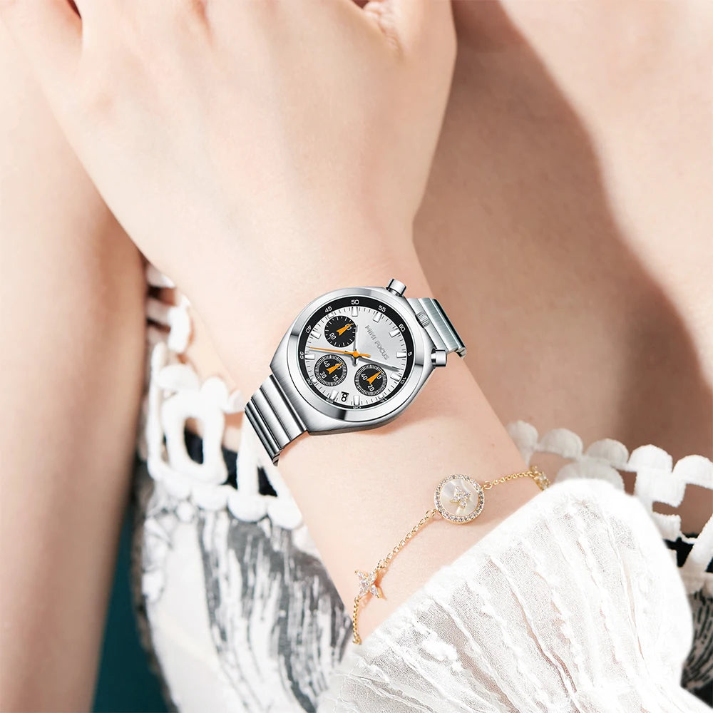 MINI FOCUS Fashion Ladies Watches Top Brand Luxury Multifunction Dial Stainless Steel Strap Elegant Quartz Women Watch Luminous