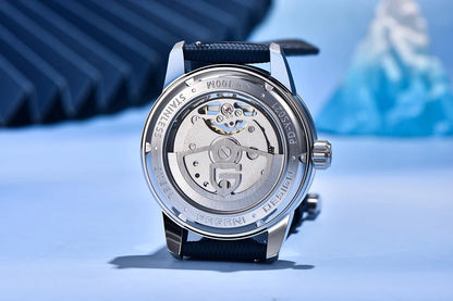 PAGANI DESIGN Newest 41MM Luxury Men's Mechanical Watch Sapphire Glass Leather Waterproof Pilot Tourbillon Moon Reroj Hombre