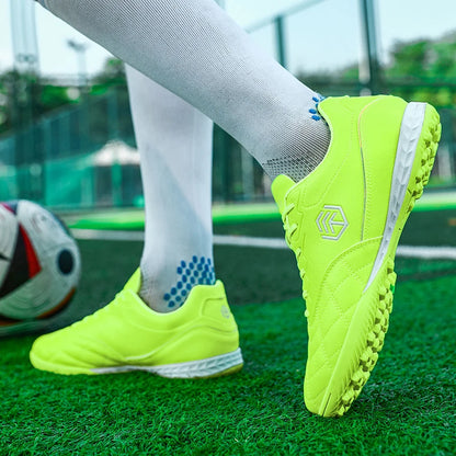 Men Long Spike Football Soccer Boots Outdoor Male Gym Training Sneakers Big Size Black White for Teenager Sports