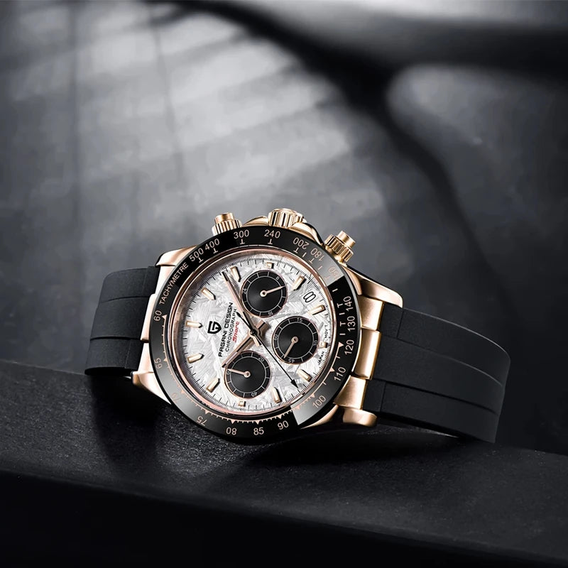 PAGANI DESIGN V2 40MM Quadrante meteorite Orologio da uomo al quarzo Cronografo retro in zaffiro Orologio impermeabile da uomo Reloj0 hombr