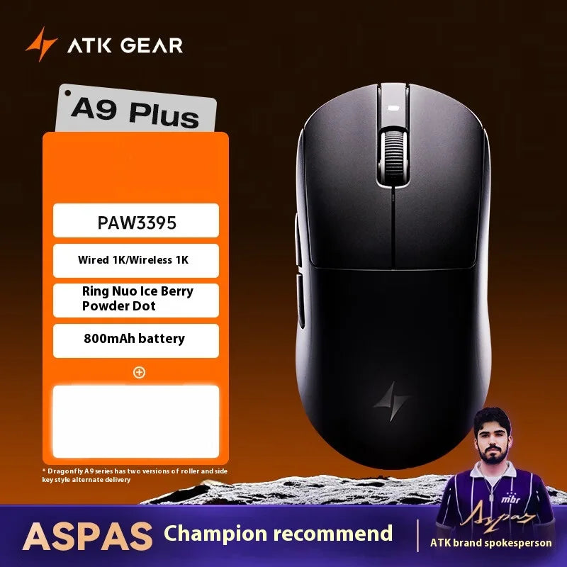 ATK  A9 Plus Gaming Mouse Wireless A9/A9 SE/A9 Pro Tri Mode 8K Gaming Mouse Lightweight A9 Ultimate E-sports PC Gift Customized