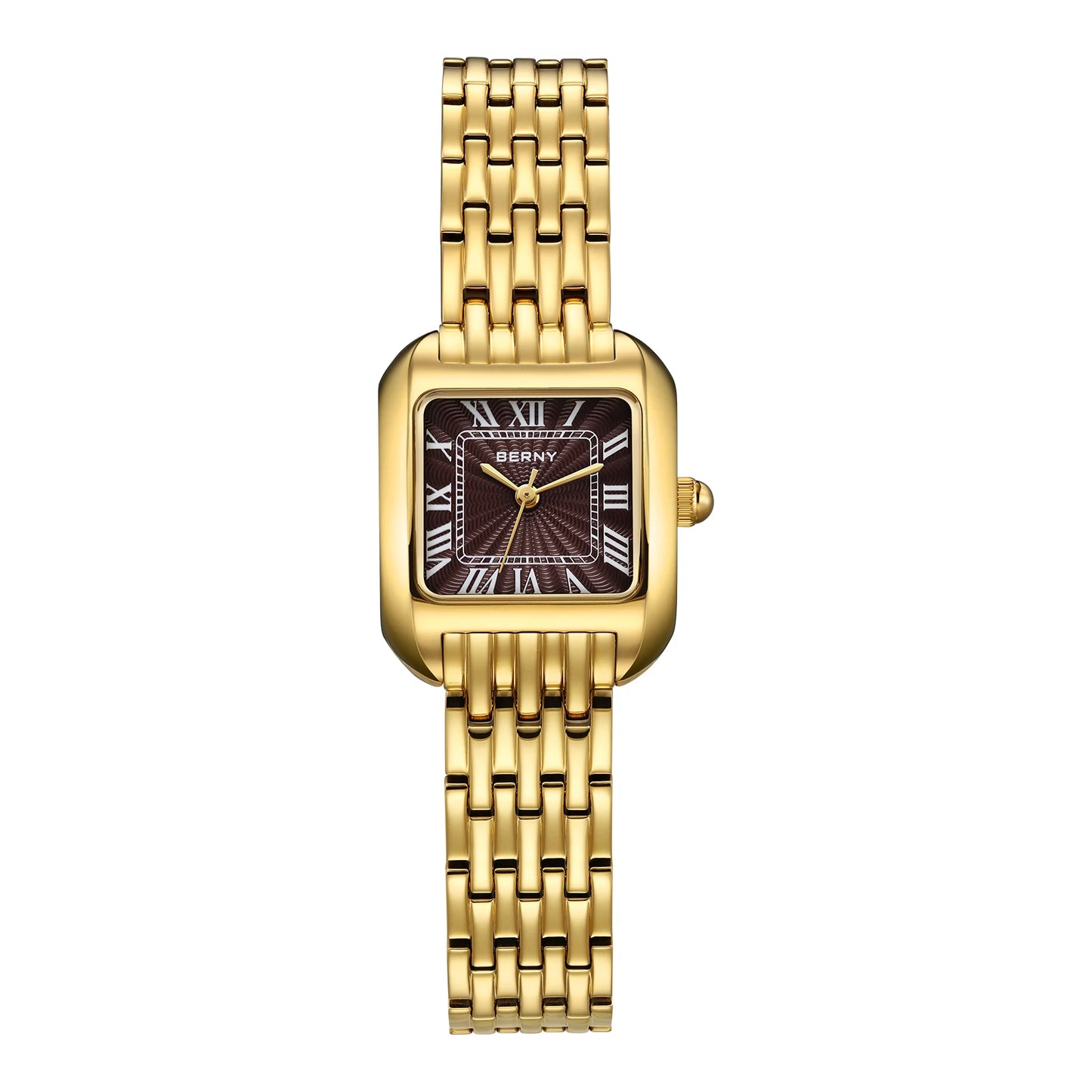 BERNY Gold Watch for Women Luxury Brand Square Ladies Quartz Watches New In Top Quality Fashion Elegant Business S/S Wristwatch