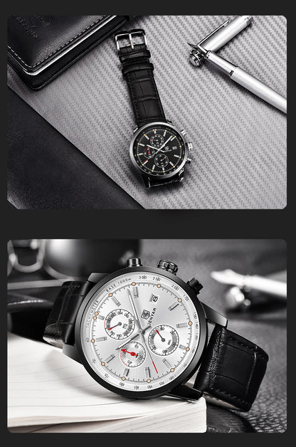 Montre pour homme BENYAR 5102 – Chronographe sportif de luxe à quartz, accessoire de mode d'une grande marque