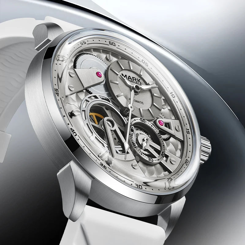 MARK FAIRWHALE Business Automatic Mechanical Watch 46MM Stainless Steel Luxury Men's Watch