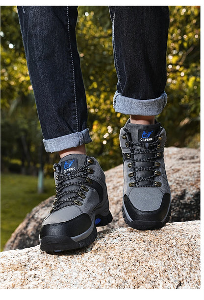 Outdoor Waterproof Hiking Boots Men's Women's Spring And Autumn Hiking Wear-resistant Mountain Sports Boots Hunting Sports Shoes