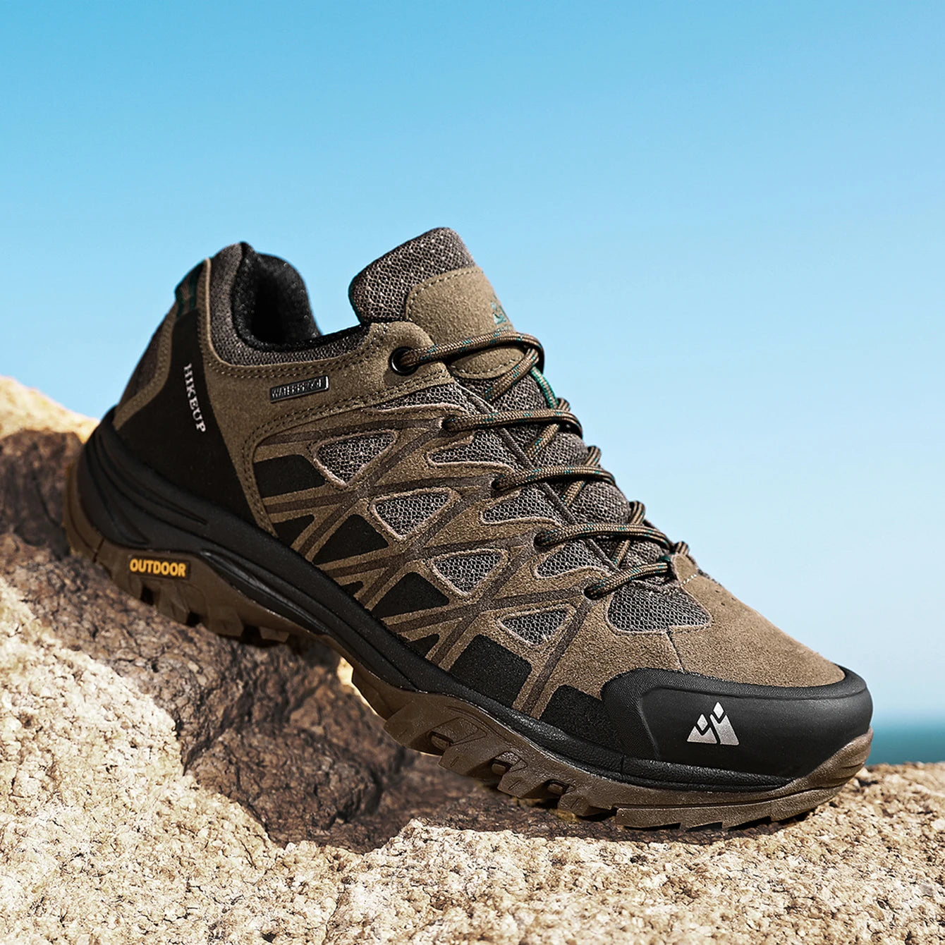 HIKEUP Zapatillas de exterior de moda para hombre, calzado deportivo casual de senderismo, botas de trekking de montaña y camping, antideslizantes y resistentes al desgaste