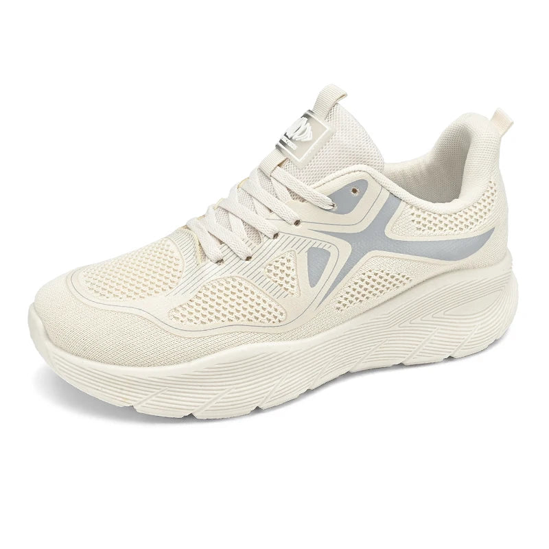 Fashion Platform Men's Running Shoes Trendy Casual Knit Breathable Orange Sneakers Men Outdoor Sports Non-Slip Jogging Shoes Men