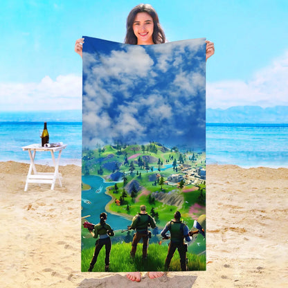 Game F-Fortnites Beach Towel Hotel Towels Bathroom Sauna Spa Playa Travel Swimming Pool For Home Baby Bath Microfiber Gym Shower