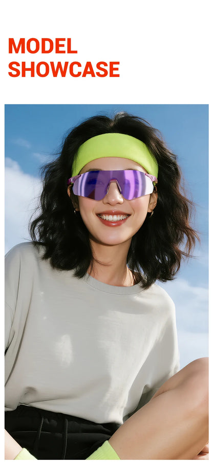 Kapvoe Neue Outdoor-Lauf- und Fahrradbrille, photochrome Sonnenbrille für Damen und Herren, Sportbrille für Marathon und Radfahren, UV400-Schutzbrille