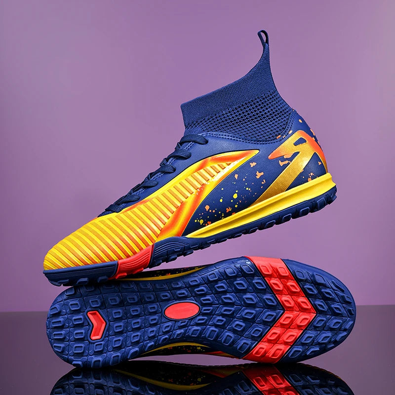 Nouvelles chaussures de football pour hommes, chaussures de sport, chaussures de futsal à cheville haute, chaussures de football de haute qualité, antidérapantes pour intérieur et extérieur, ultralégères, antidérapant