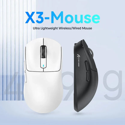 ATTACK SHARK X3 Three-mode Mouse 1K Hz,X3Pro Bluetooth Wireless Mouse 4K Hz Lightweight,PAW3395,650IPS Mobile Speed