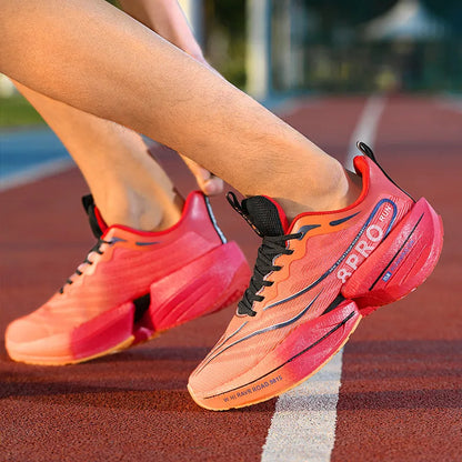 Herren-Sneaker mit Carbon-Platte, Outdoor-Sportschuhe mit weicher Sohle und Mesh-Obermaterial, Laufschuhe, leichte, rutschfeste Freizeitschuhe für Paare, Tennisschuhe