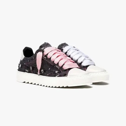 Chaussures de skate décontractées et respirantes pour hommes, semelle épaisse, baskets de sport polyvalentes, en toile grise denim imprimée, style spray, chaussures en toile