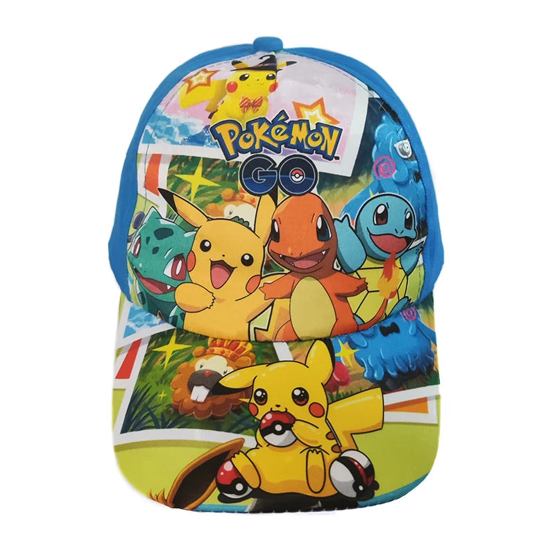 Anime Figure Pokemon Baseball Cap Pikachu Hat Adjustable Pokemon Cosplay Hip Hop Cartoon Adult Hats Boy Girl Kids Birthday Gifts