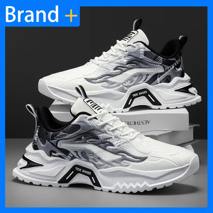 Zapatillas deportivas de hombre con cordones, versátiles, antideslizantes, de suela gruesa, cómodas e informales, para uso diario de adolescentes y running masculino