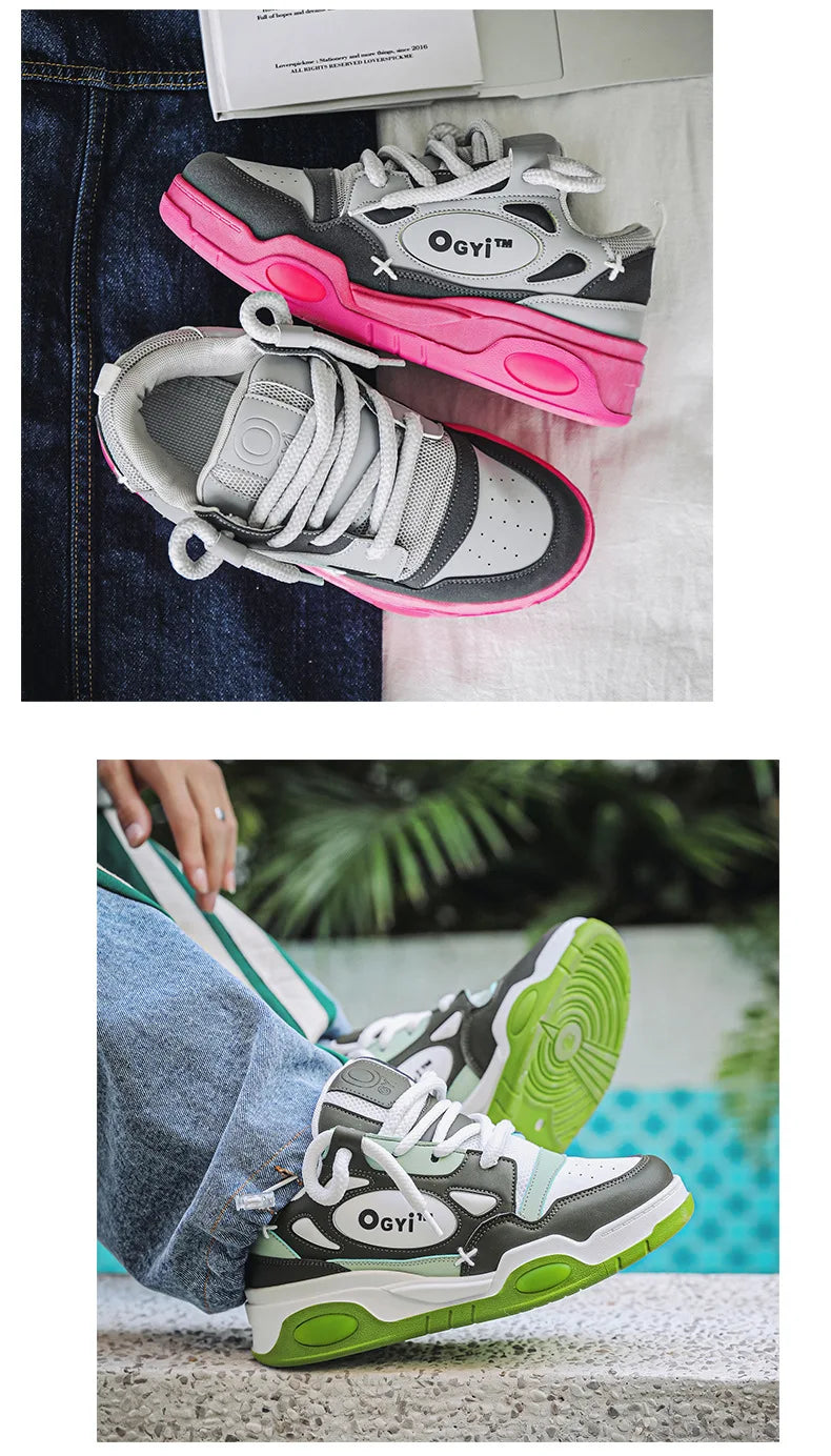Baskets basses à lacets confortables pour hommes, chaussures à plateforme rehaussées, chaussures de skateboard décontractées, baskets d'extérieur, nouveau, 2023