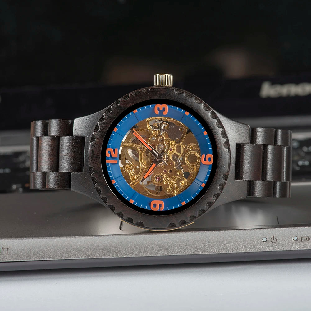 BOBO BIRD Wood Mechanical Watch Men Relogio Masculino Big Mens Watches Top Brand Luxury Timepieces erkek kol saati Dropshipping