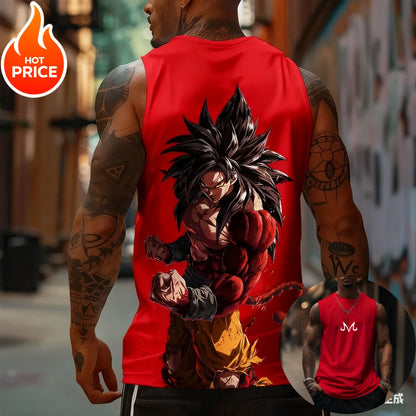 Son Goku Anime Dragon Ball Super Saiyan Harajuku Spring Summer Tank Top Casual Sports Fitness Pure Cotton Sleeveless Shirt Y2K