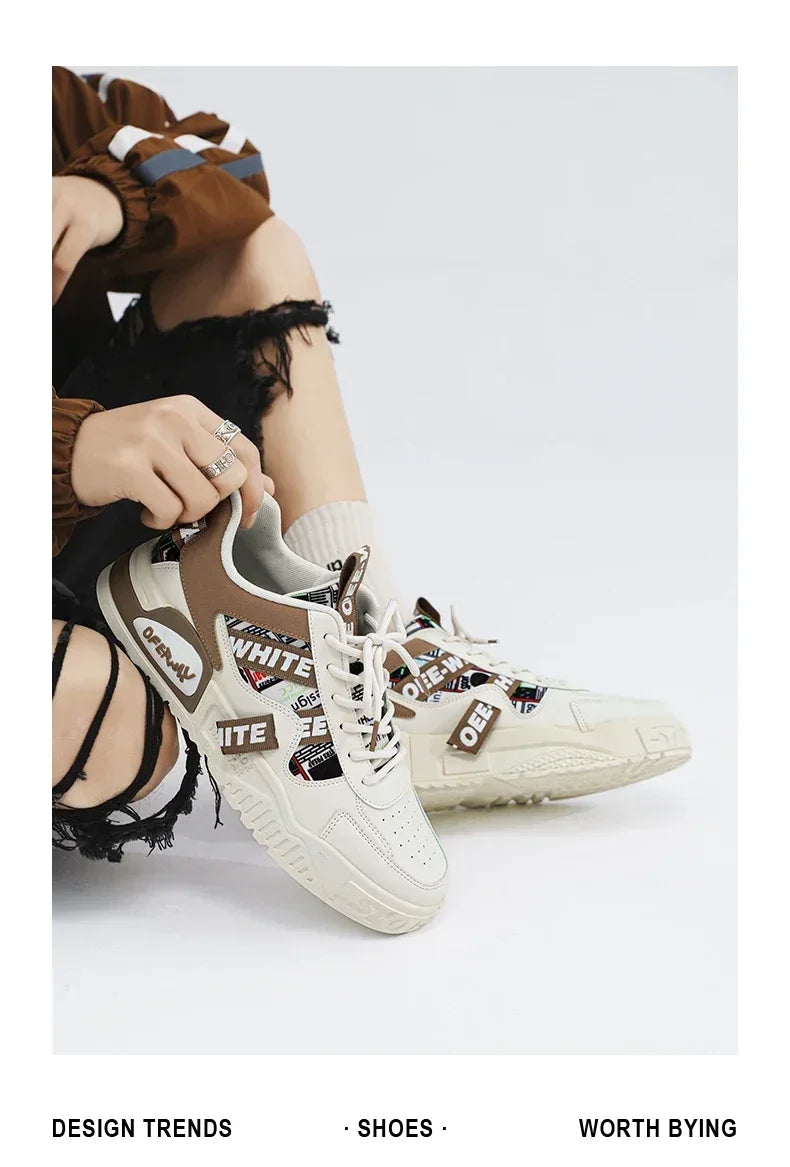 Skateboard Herresko Sommersneakers Læder Casual Mode Udendørs Løb Sport Vandreture Tennis Platform Designer Luksus