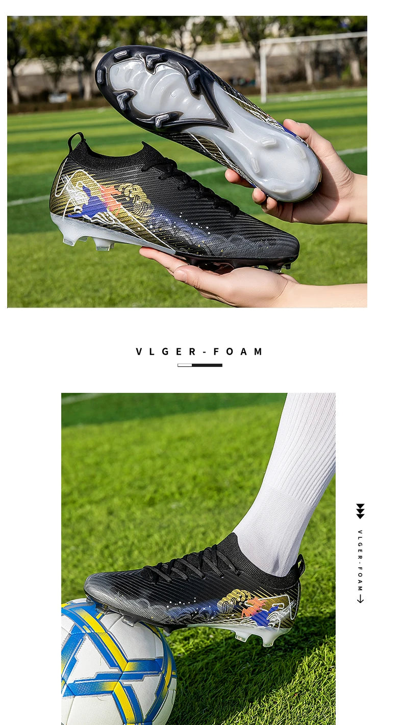 Novas Chuteiras de Futebol para Homem, Chuteiras de Futebol FG Antiderrapantes para Treino, Chuteiras de Futebol com Pitões Longos para Jogo, Ultraleves, Exterior, Dropshipping