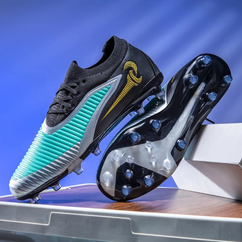 Nouveaux hommes bottes de Football adulte antidérapant Sport de plein air entraînement crampons chaussures de Football garçons longues pointes respirant Match confortable
