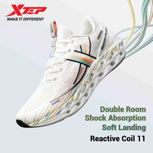 Xtep Reactive Coil 11.0 vyriški bėgimo batai, vasariniai sportiniai batai su smūgių sugėrimu, elastingi minkšti sportbačiai 976219110026