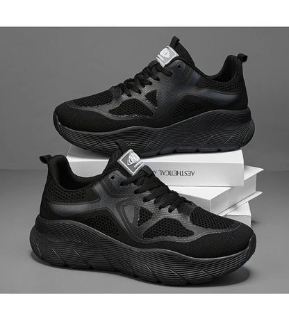 Fashion Platform Men's Running Shoes Trendy Casual Knit Breathable Orange Sneakers Men Outdoor Sports Non-Slip Jogging Shoes Men