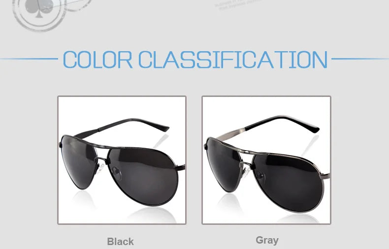 Classic Polarized Pilot Sunglasses For Male Driving Black Sun Glasses Men's Vintage Eyewear Gafas De Sol 8955