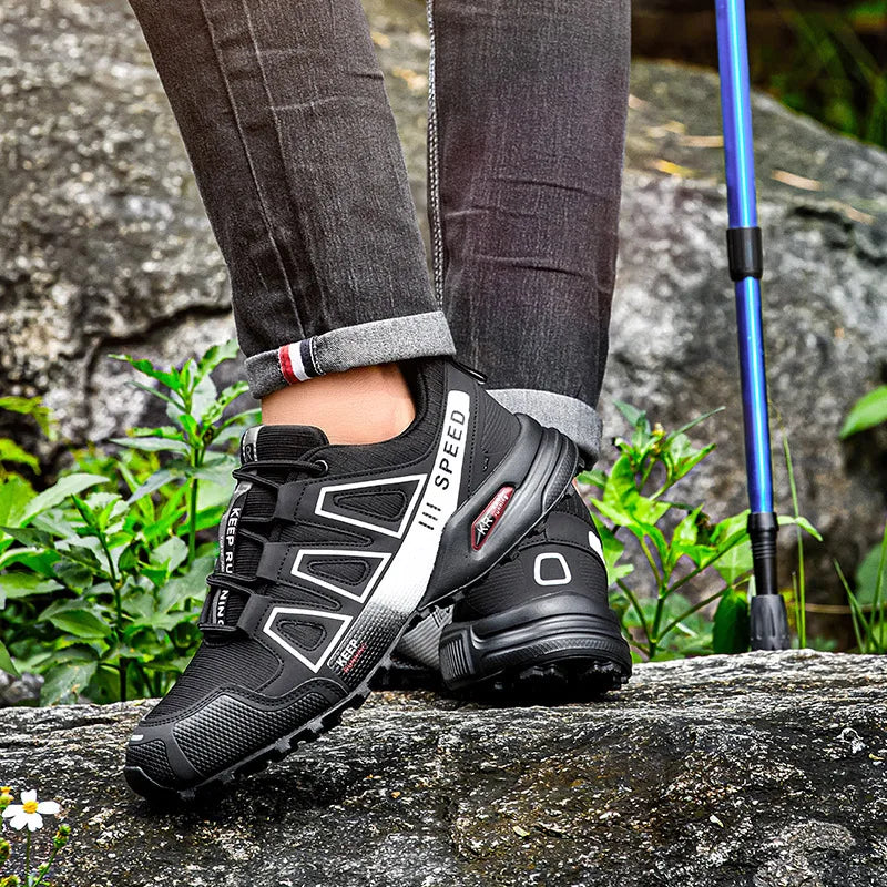 Men's Lockless Cycling Shoes,Outdoor Mountain Cross-Country Non-slip Hiking shoes,Breathable Sports Shoes,Road Cycling Shoes