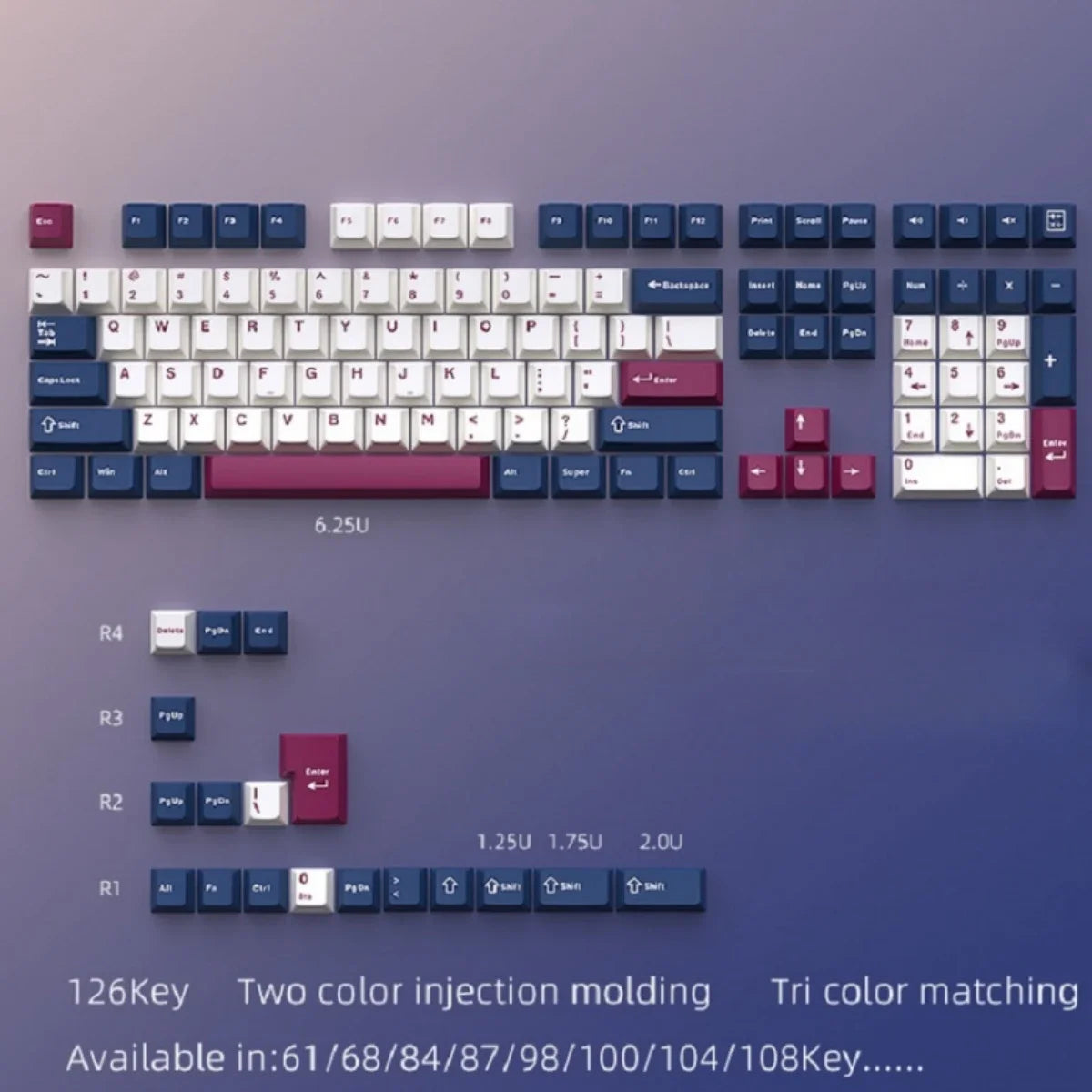 GMK67 GMK87 126 Keys PBT Cherry Keycaps GMK Keycap Double Shot Mechanical Game Keyboard Wireless for MX Switch Keycap