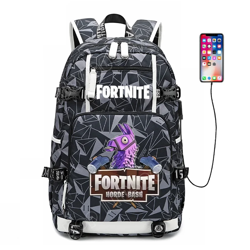 Mochila escolar Fortnite con estampado del juego para estudiantes, niños y niñas, gran capacidad, impermeable, ligera y resistente, regalo de cumpleaños