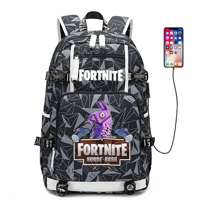 Mochila escolar Fortnite con estampado del juego para estudiantes, niños y niñas, gran capacidad, impermeable, ligera y resistente, regalo de cumpleaños