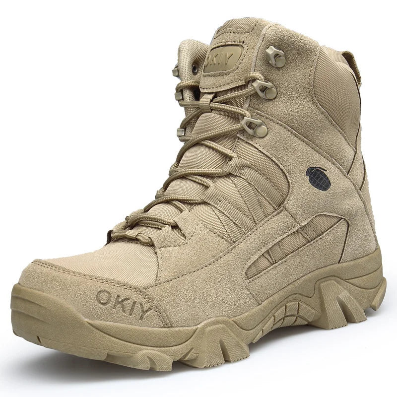 Men Tactical Boots Desert Waterproof Work Safety Shoes Hiking Shoes Ankle Men Outdoor Boots