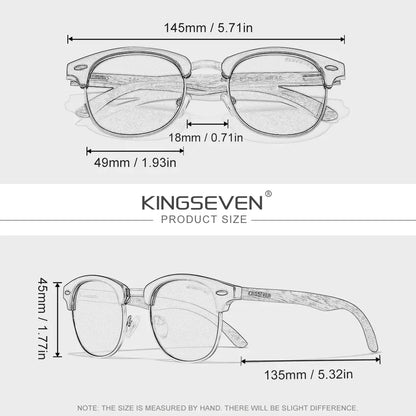 KINGSEVEN Modne okulary przeciwsłoneczne z drewna orzecha czarnego dla kobiet i mężczyzn, polaryzacyjne, w stylu vintage, z filtrem UV400, okulary podróżne W5516