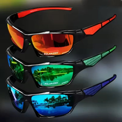 KLASSNUM Men Sports Polarized Sunglasses Lightweight Night Vision Yellow Shades Cycling Driving Fishing Fashion Mirror Sunglass