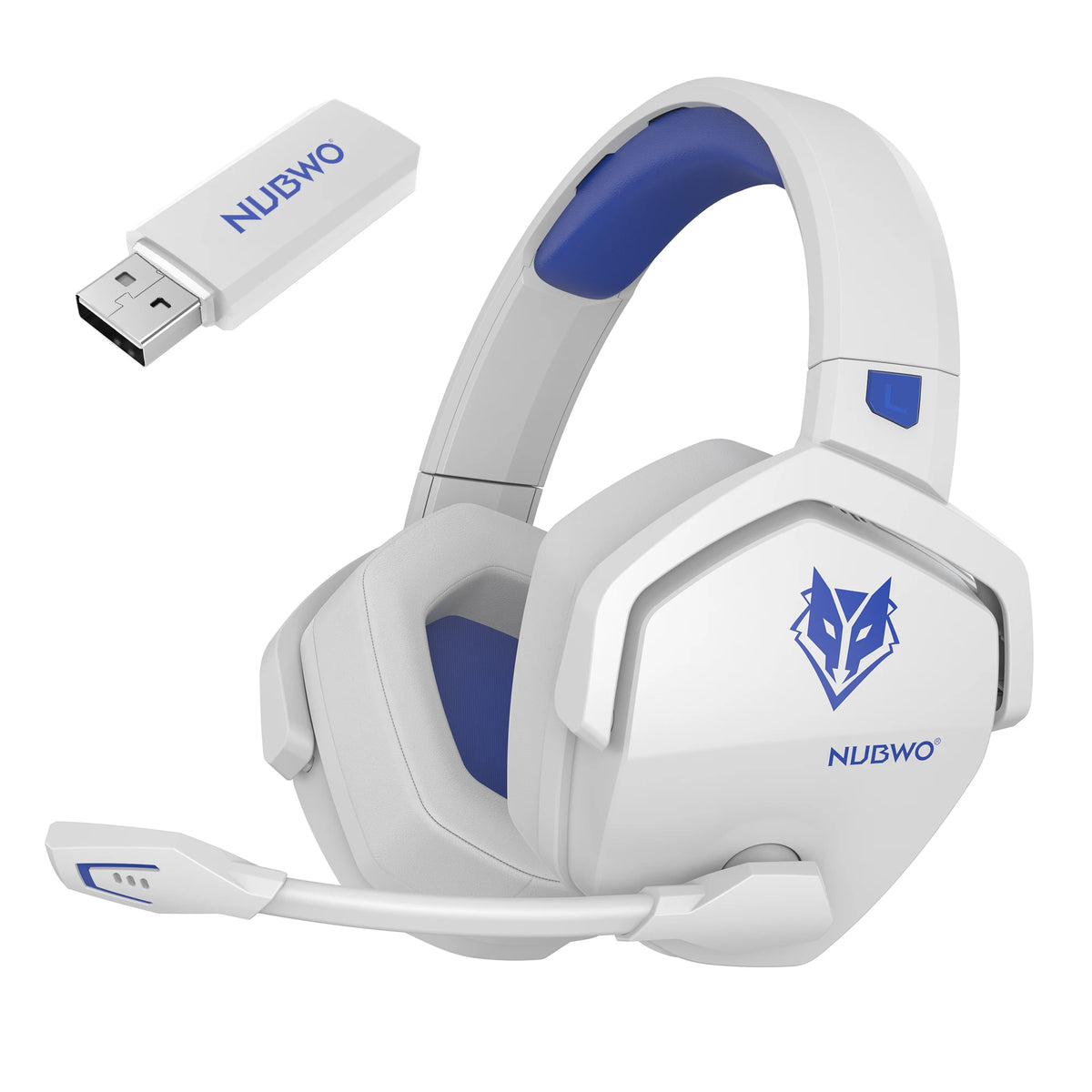 NUBWO G06 Casque de jeu double sans fil avec microphone pour PS5, PS4, PC, mobile, Switch, casque de jeu Bluetooth 5.3 2,4 GHz