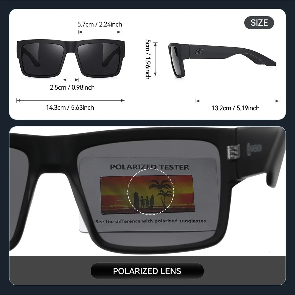 KAENON Fashion Square Versatile Polarized Sunglasses Men Women Sports Fishing Driving Sun Glasses UV400 Eyewear