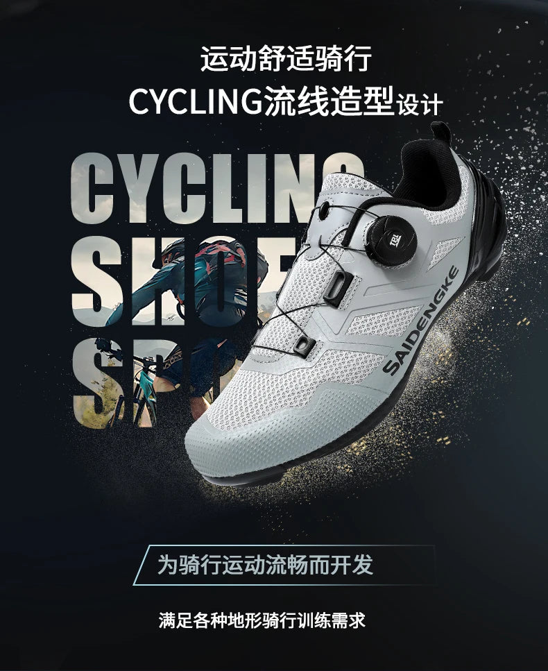 Sapatilhas de Ciclismo Unissexo Novas Profissionais Leves Luxyry Originais para Estrada em Borracha MTB Corrida Bicicleta Moda Bike Street Sports