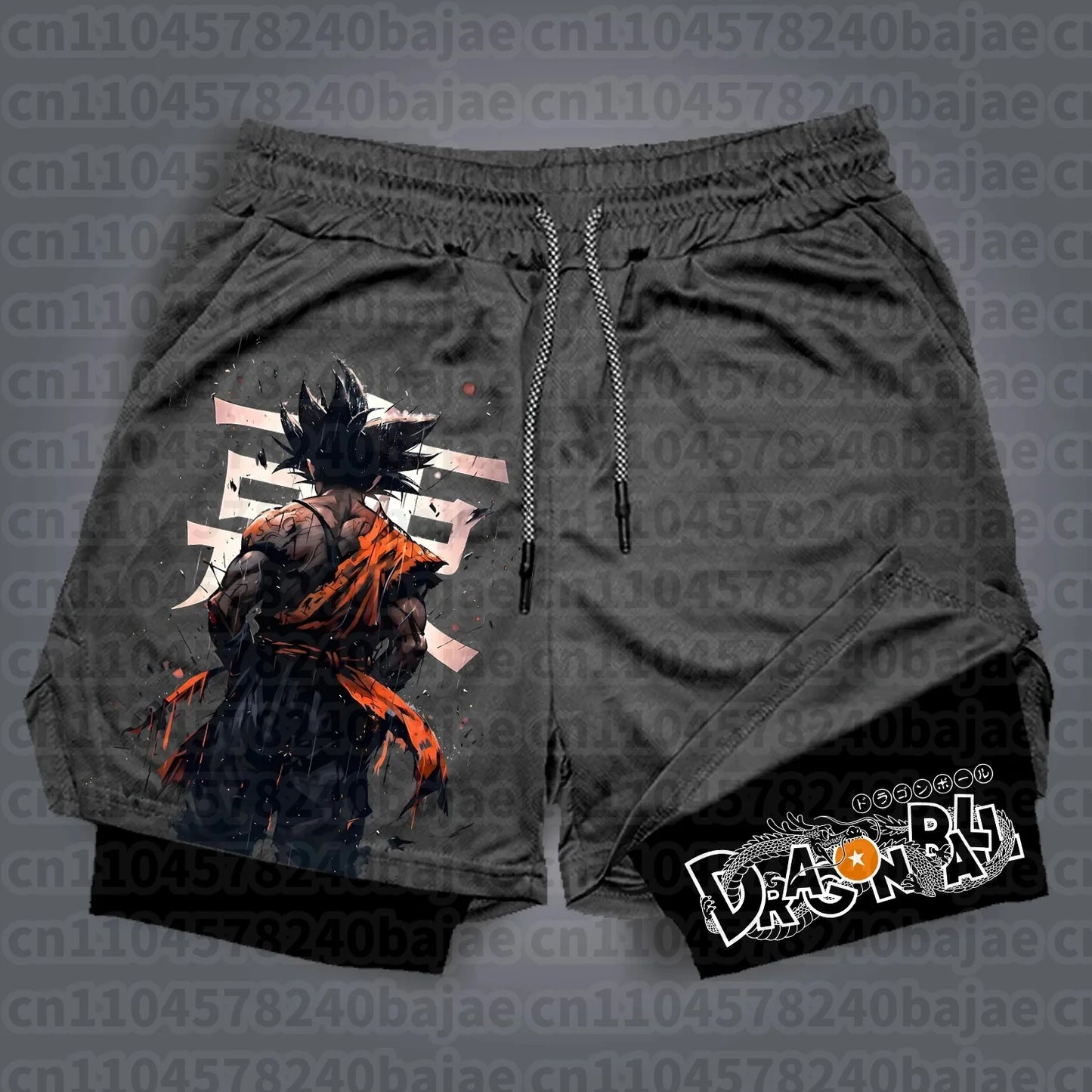 Dragon Ball Hot Blood Anime Peripheral Double-layer Shorts 2025 Men's Comfortable and Breathable Sports Five-point Pants